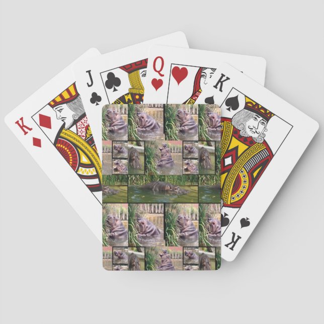 Hippo Photo Collage,   Playing Cards (Back)