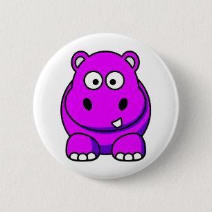 Hippo Pink 2 Inch Round Button