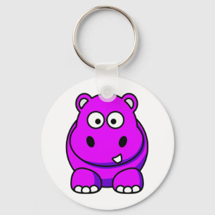 Hippo Pink Keychain