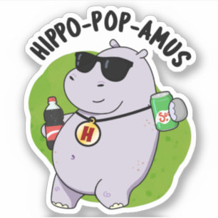 Hippo-pop-amus Funny Hippo Soda Pop Pun