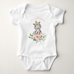 Hippo Princess Baby Bodysuit