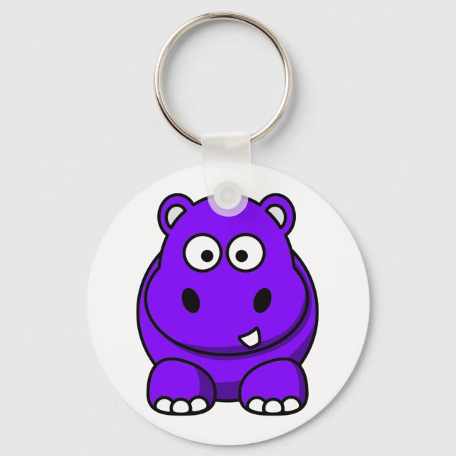 Hippo Purple Keychain (Front)