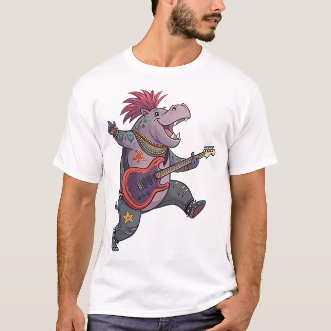 Hippo Rockstar T-Shirt (Front)