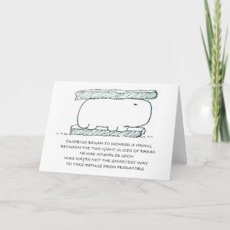 HIppo Sandwich Humourous Greeting Card