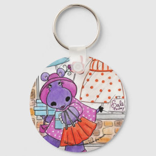 Hippo Shopping-Hippo shop-a-lot amus! Keychain