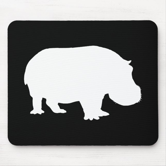 Hippo Silhouette Mouse Pad (Front)