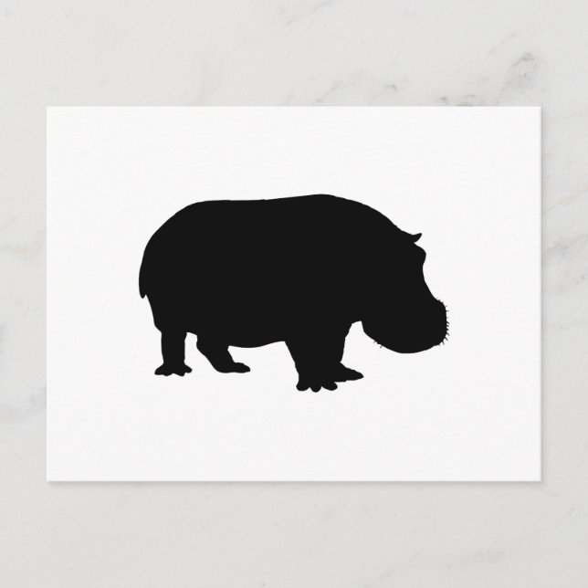 Hippo Silhouette Postcard (Front)