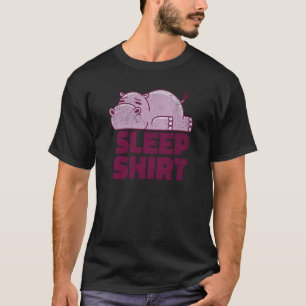 Hippo Sleep Nap Taker Lazy Animal Sarcastic Retro T-Shirt
