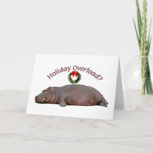 Hippo Sleeps with Holiday Overload Card