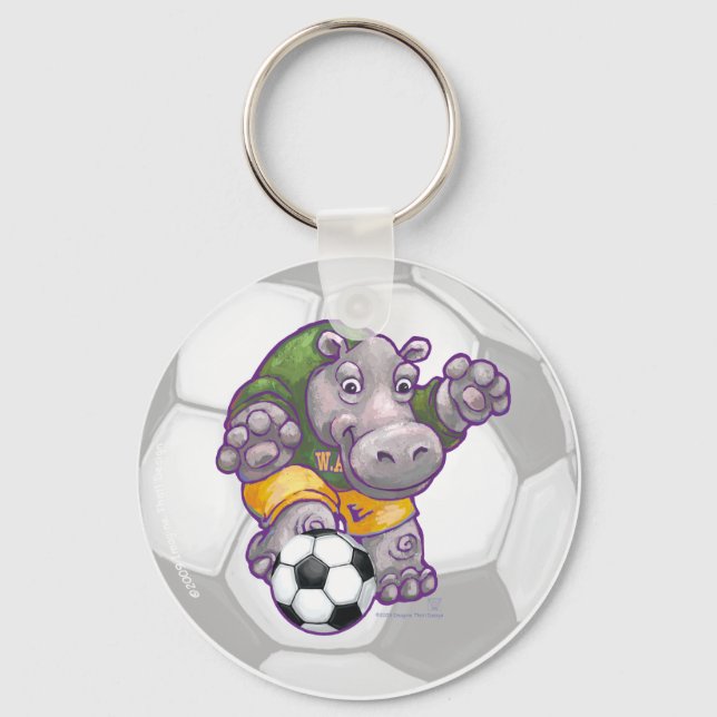 Hippo Soccer Star Key Chain (Front)