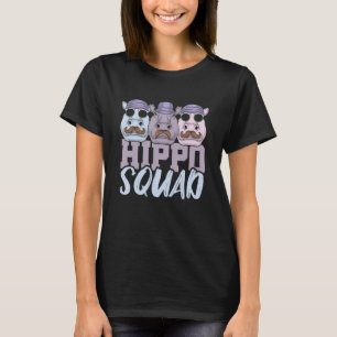 Hippo Squad Saying Hippopotamus Hippos Cute T-Shirt