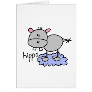 Hippo Stick Figure Card