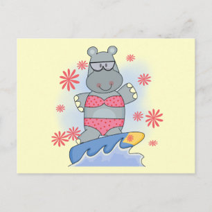 Hippo Surfing Tshirts and Gifts Postcard