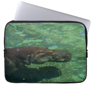 Hippo Swimming Underwater, Laptop Sleeve