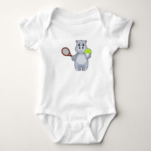 Hippo Tennis Tennis ball Baby Bodysuit