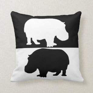 hippo throw pillow