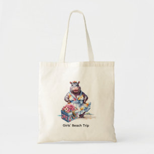 Hippo trip  at the beach  tote bag