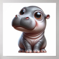 Hippo Whimsy Adorable Cartoon Hippo Character