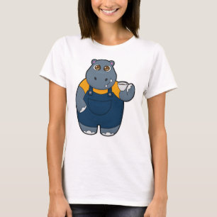 Hippo with Cup of Coffee T-Shirt