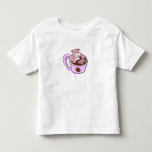 Hippo with Cup of Coffee Toddler T-shirt