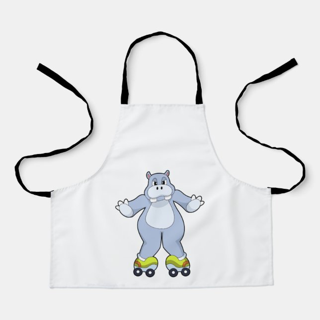 Hippo with Roller skates Apron (Front)