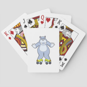 Hippo with Roller skates Playing Cards