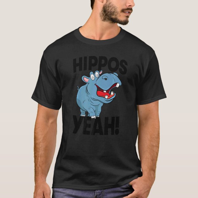 Hippo Yeah  Women Hippopotamus Party T-Shirt (Front)