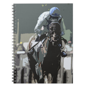 Hippocampe Avec Jockey Dans Carnet Spiral Bleu