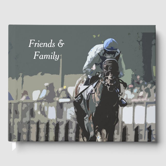 Hippocampe Avec Jockey Dans Le Livre D'Invité Bleu (Recto)