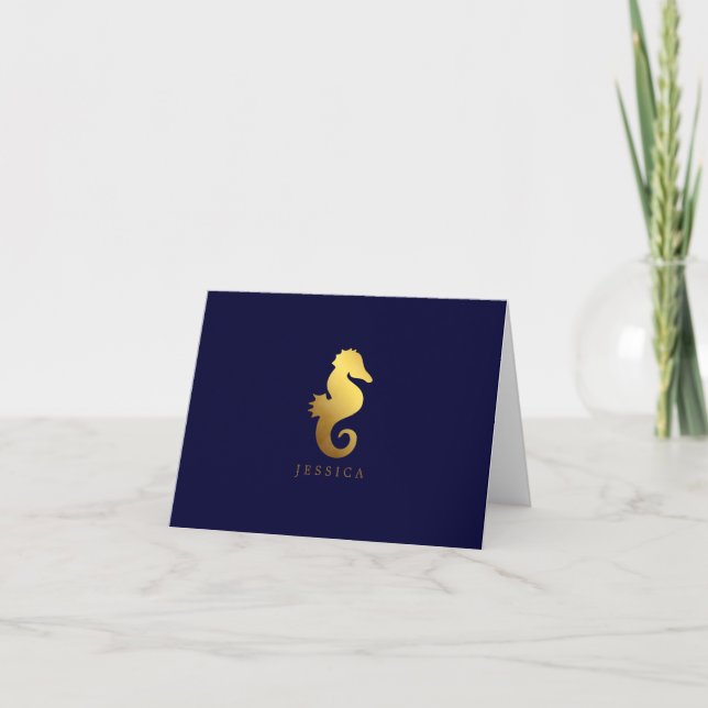 Hippocampe de marine et de feuille d'or de Faux (Devant)