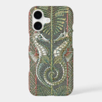 Hippocampes et algues, Art Nouveau Vintage