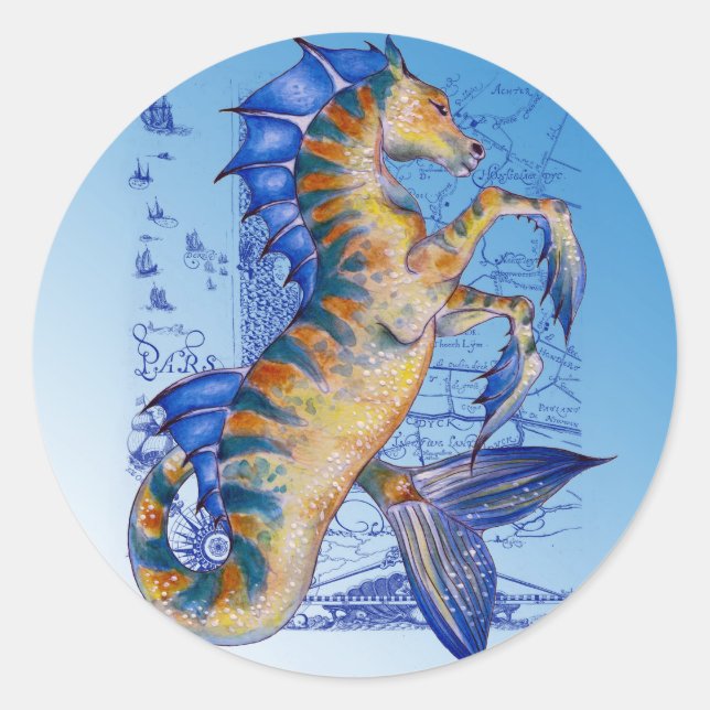 hippocampus classic round sticker (Front)