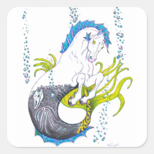 Hippocampus (skull) square sticker