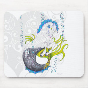 Hippocampus (skull) w/grey heart mouse pad