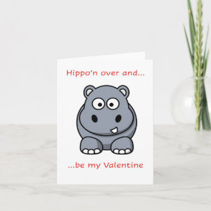 Hippo'n over, Happy Valentine's Day Card