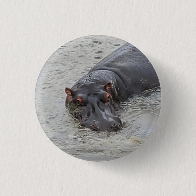 Hippoposterus 1 Inch Round Button (Front)