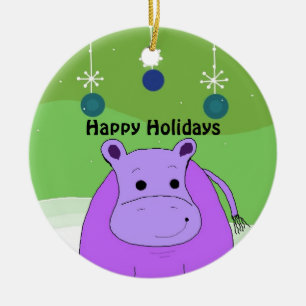 Hippopotame avec décorations de Noël
