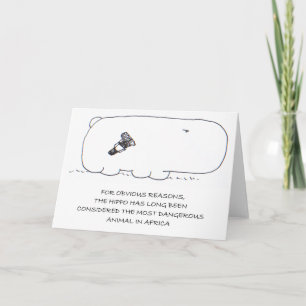 Hippopotame dangereux !  Carte de voeux vierge