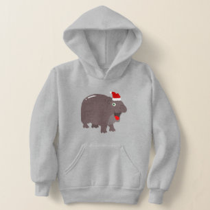 hippopotame de Noël de père Noël mignon