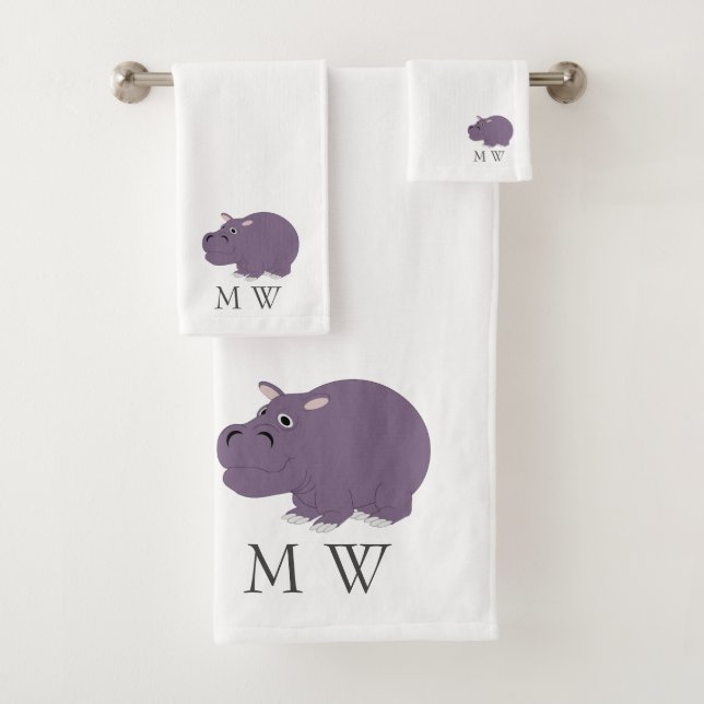 Hippopotame Monogrammé Design (En situation)
