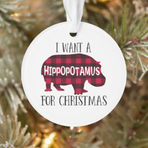 Hippopotame pour Noël - Ornement rond