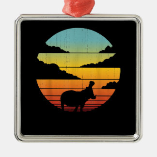 Hippopotamus 60s 70s Hippo | Hippo Lover Metal Ornament