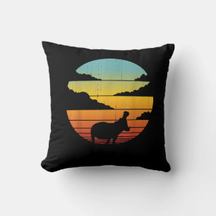 Hippopotamus 60s 70s Hippo Hippo Lover Throw Pillow