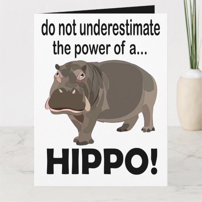 Hippopotamus Animal Funny Hippo Greeting Card (Front)