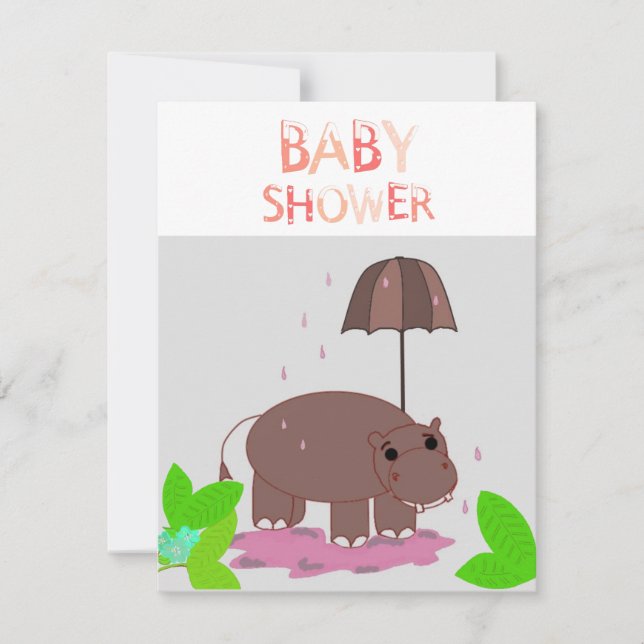 Hippopotamus Baby Shower Invitation (Front)
