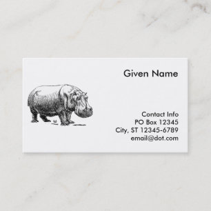 Hippopotamus Business Card