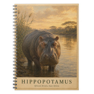 Hippopotamus East African Rivers VINTAGE Notebook