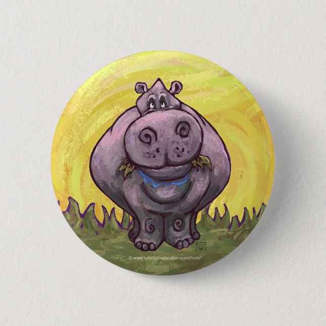 Hippopotamus Gifts & Accessories 2 Inch Round Button (Front)
