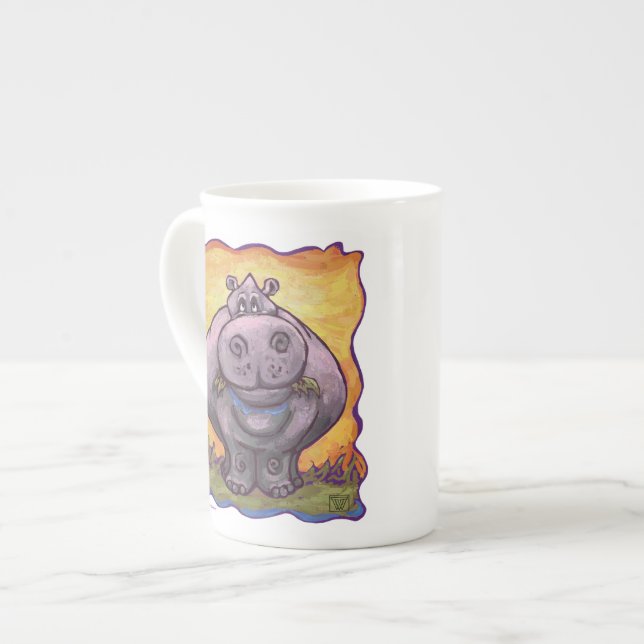 Hippopotamus Gifts & Accessories Bone China Mug (Front Left)