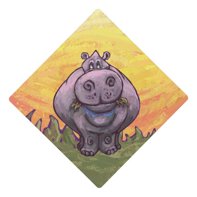 Hippopotamus Gifts & Accessories Graduation Cap Topper (Front)